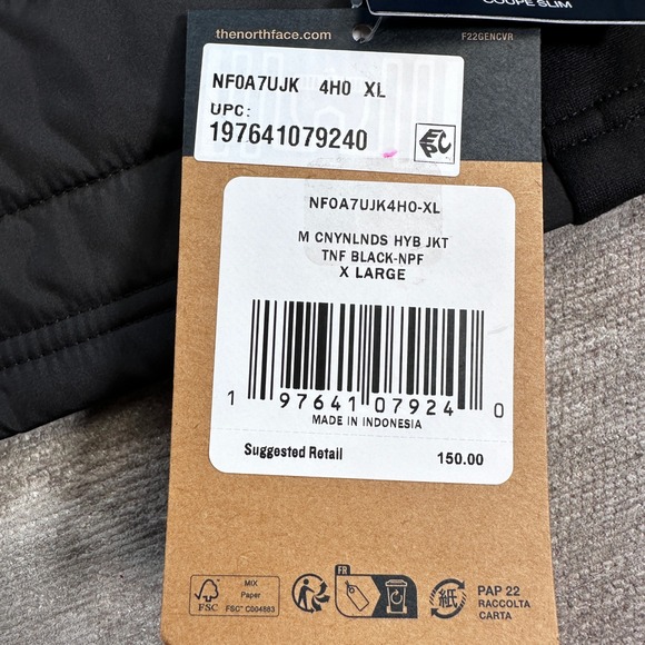 The North Face Mens Canyonlands Hybrid Jacket Black XL NF0A7UJK Heatseeker Eco - Picture 9 of 16